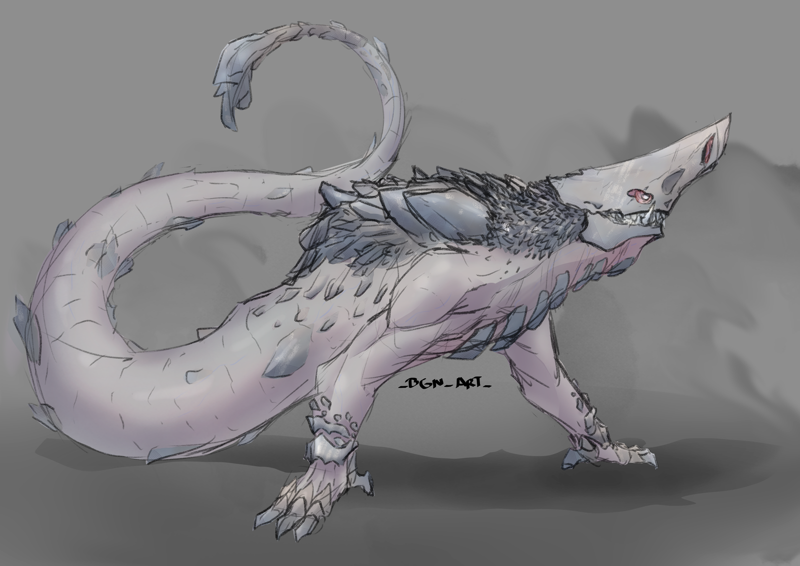 My final coloring for the blind burrowing dragon.